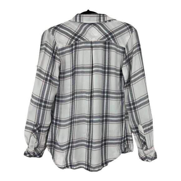 Rails Shirt Blouse Womens Plaid Flannel XS Hunter Pink White Gray - Picture 3 of 4
